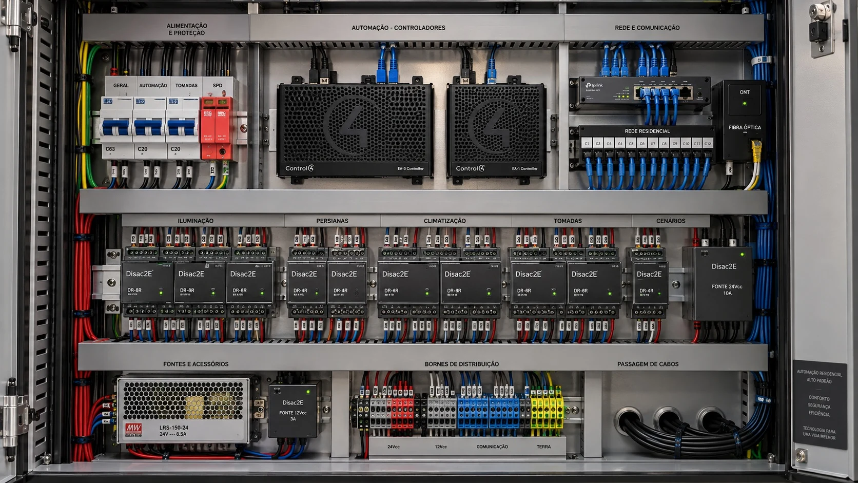 Rack técnico de retrofit de automação residencial