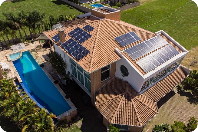 Instalação real de energia solar fotovoltaica da Sunpere
